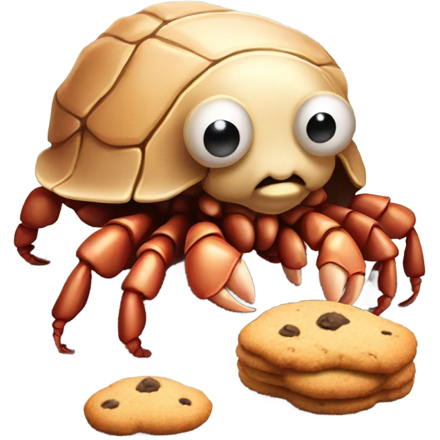 Hermit crab eating cookie  emoji