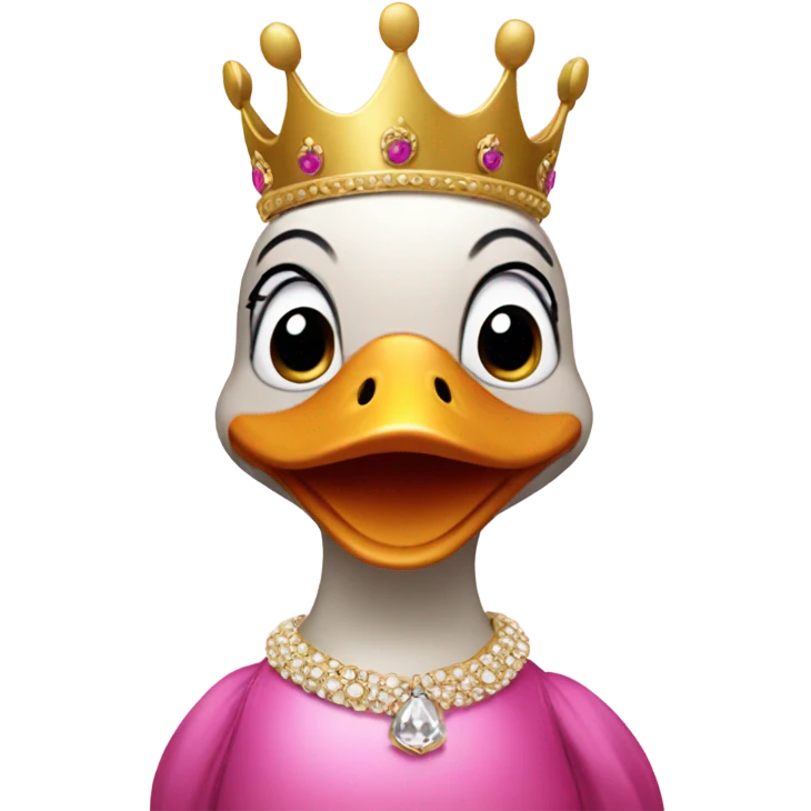 Duck with pink leotard and crown  emoji