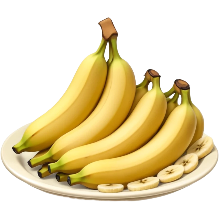 Panquecas em um prato redondo com rodelas de banana emoji