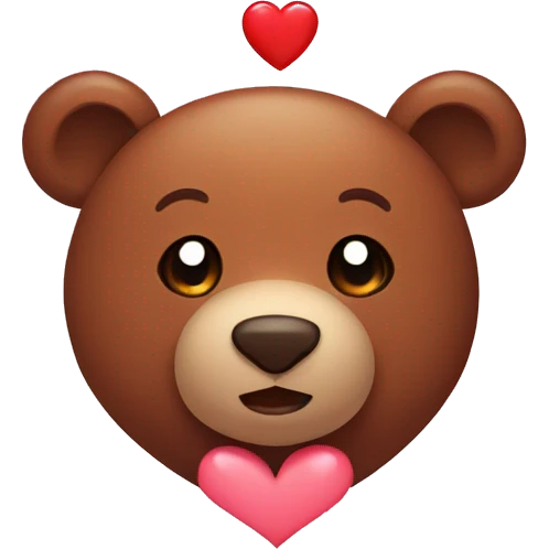Cute brown bear with heart  emoji
