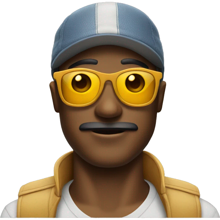 A man whit a sunhlasses and a cap emoji