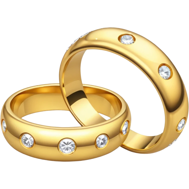Wedding rings with brilliant  emoji