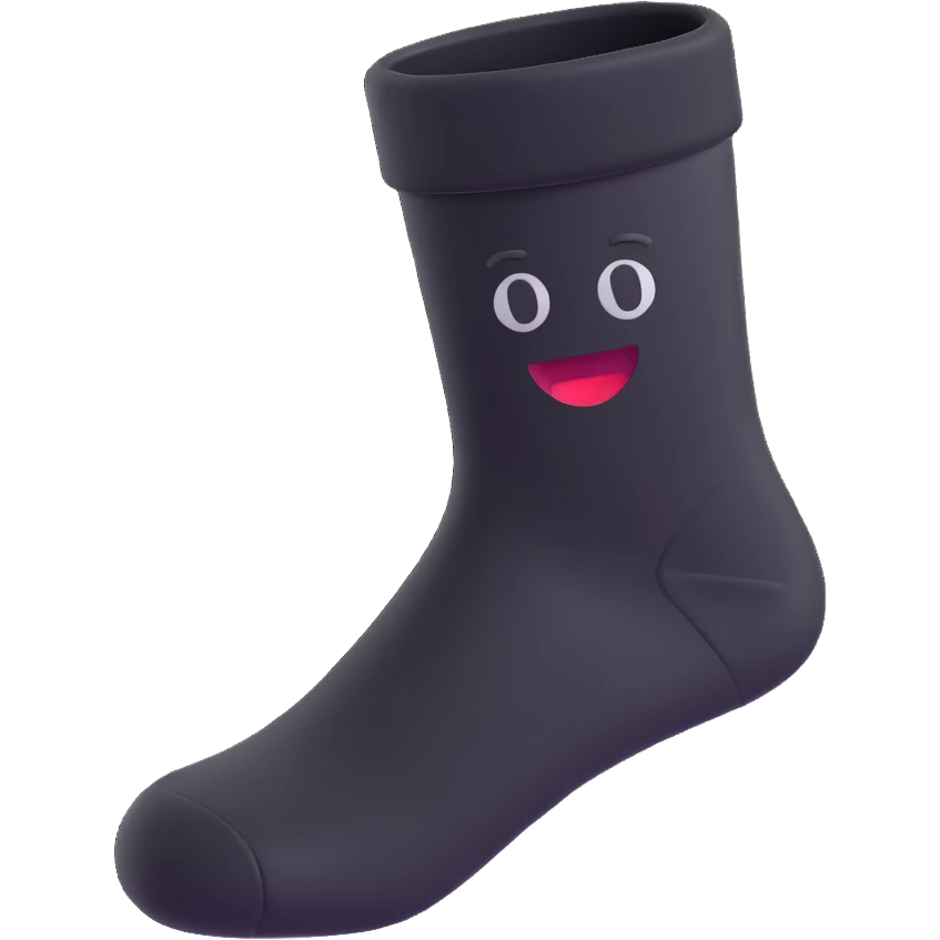 black football sock, simple 3d emoji, no text emoji