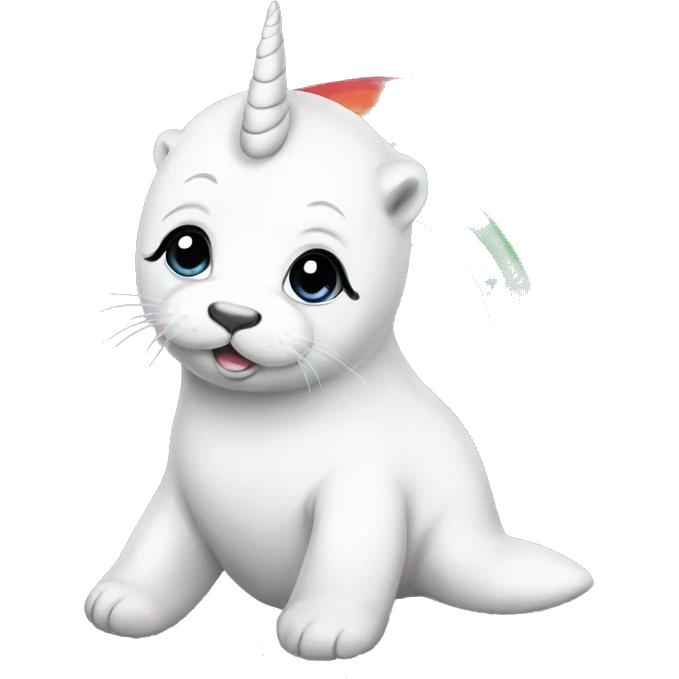 baby seal unicorn rainbow art emoji