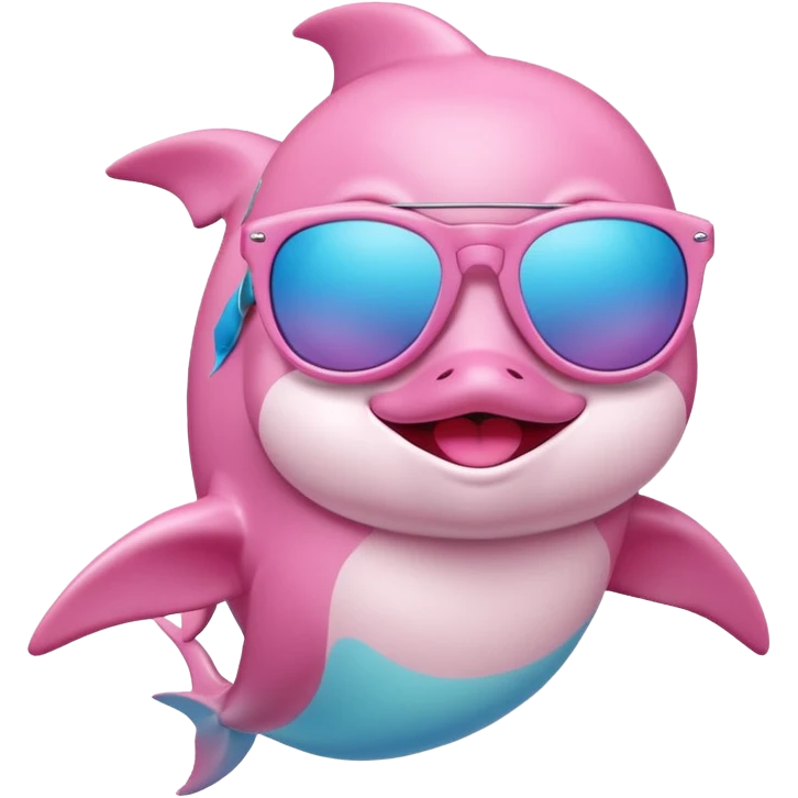 Pastel-pink-colors-dolphin with sunglasses  emoji