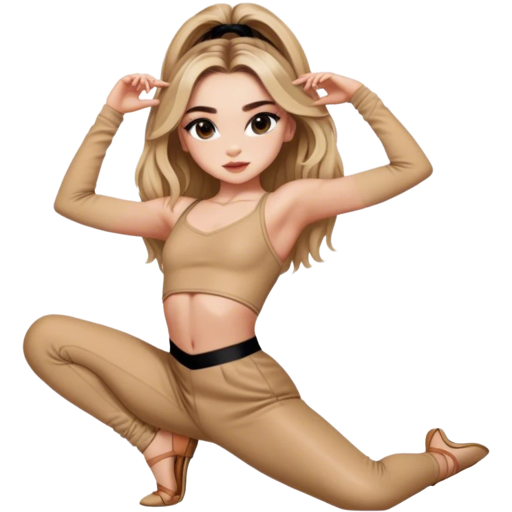Sabrina carpenter doing a split in a hot outfit  emoji