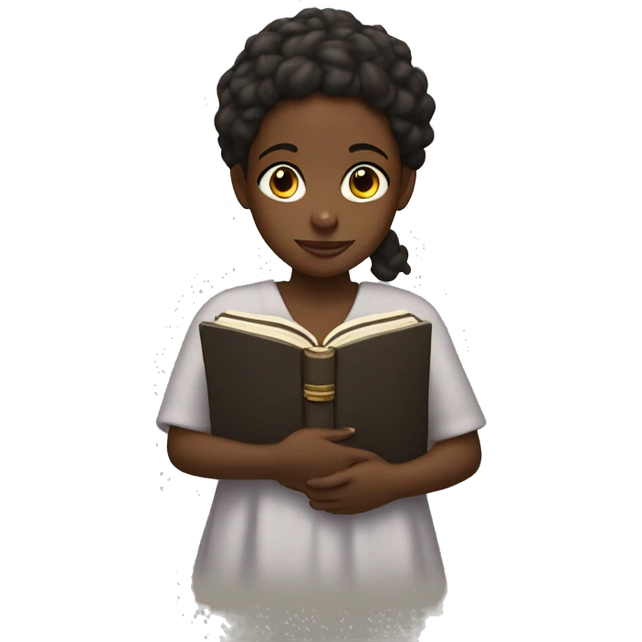 Black girl holding a bible emoji