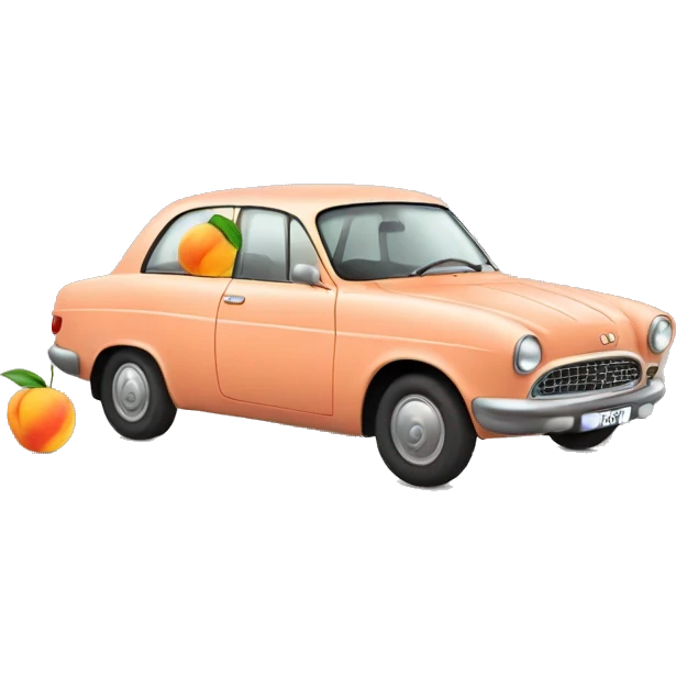 Car with a peach emoji