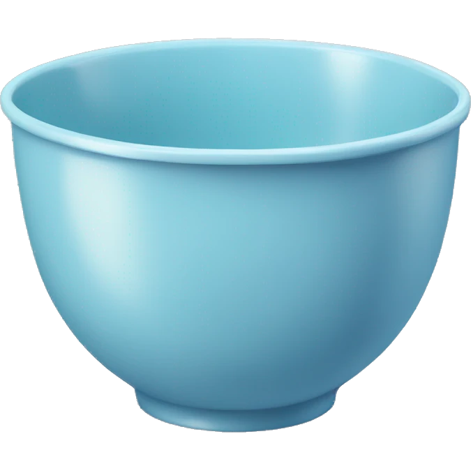 Realistic pastel blue mixing bowl emoji
