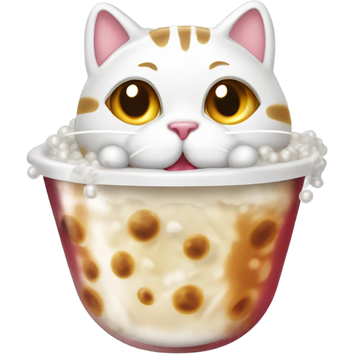 Cat drinking boba emoji
