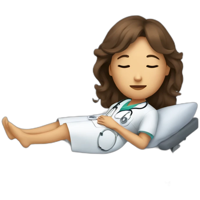 Médecin femme brune dormir emoji