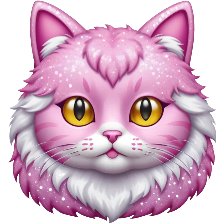glitter pink cat  emoji
