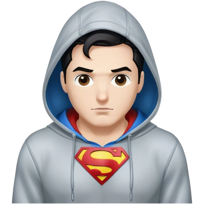 Superman wearing a hoodie emoji