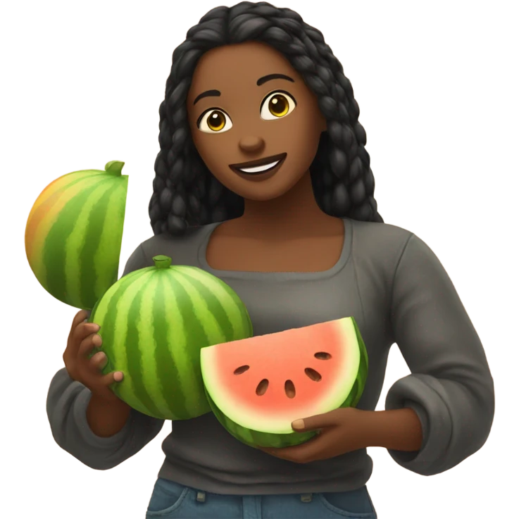 Kaylie holding melons emoji