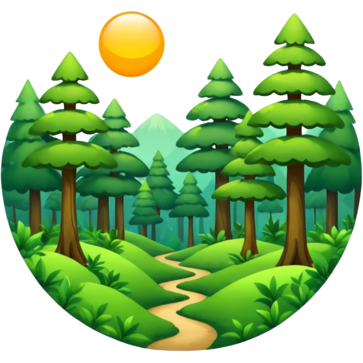 Abstract solarpunk clearing" an open space in a forest, light, spacious, minimal. emoji