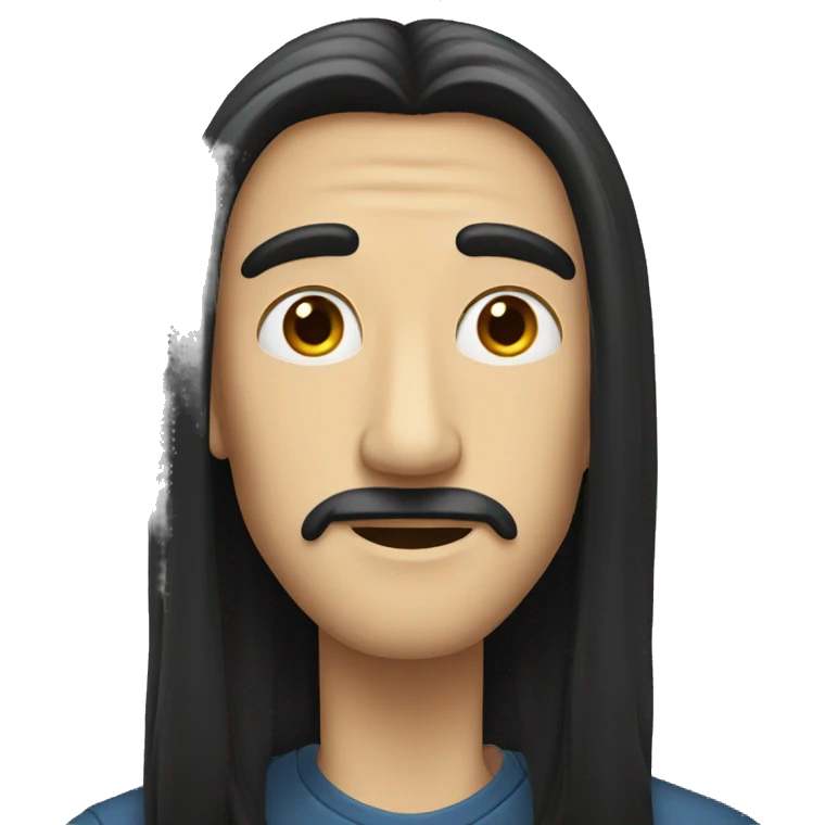 guys with long nose and long black hair emoji