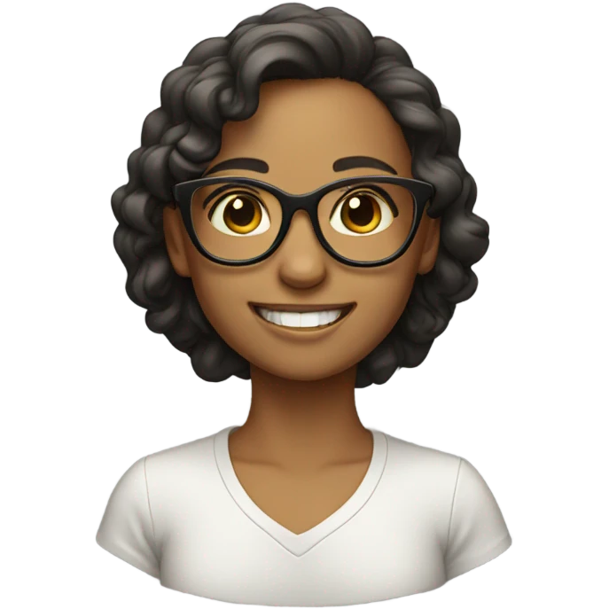 smiling girl with glasses emoji