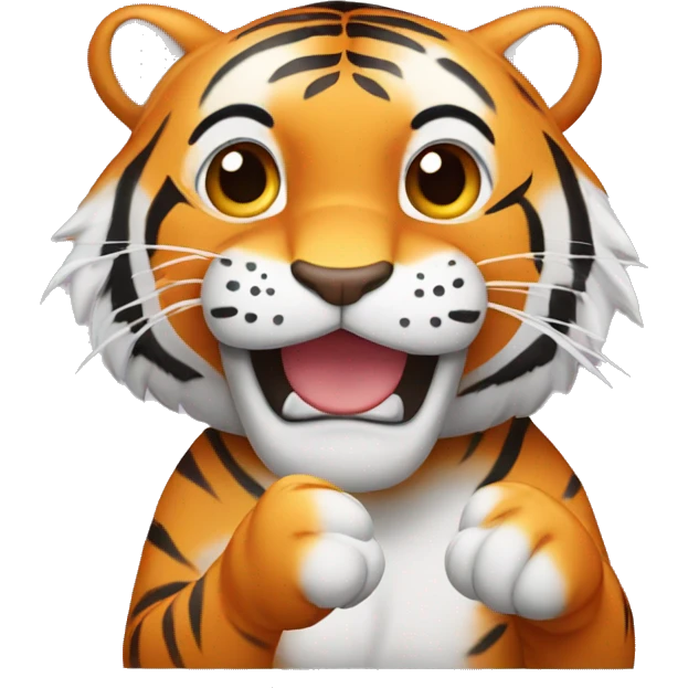 Tiger showing namaste emoji