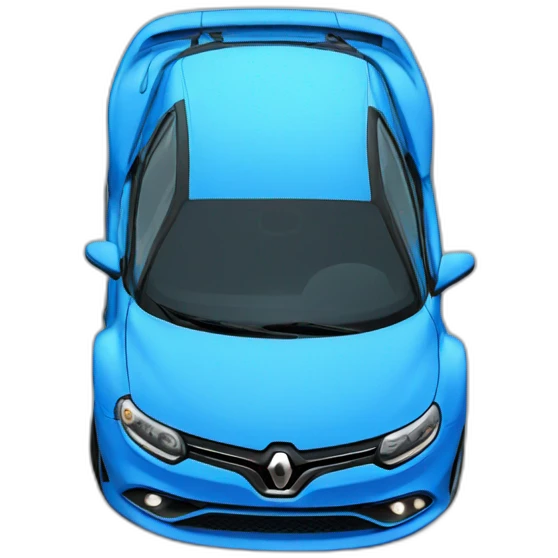Drifting blue renault on its side emoji