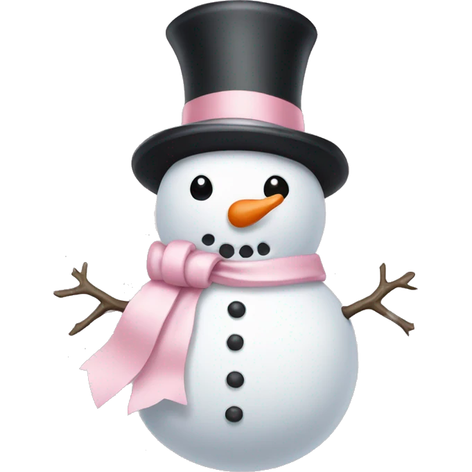 Snowman with a light pink bow emoji