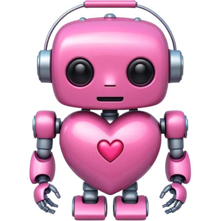 pink robot heart emoji emoji