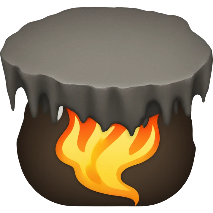 A pothole with flames coming up emoji
