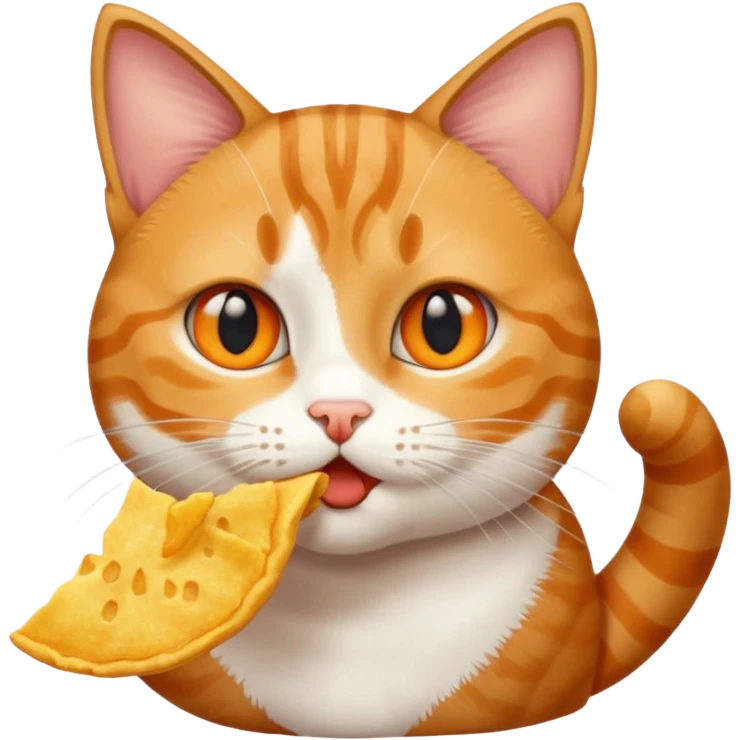 Chat qui mange du chips emoji