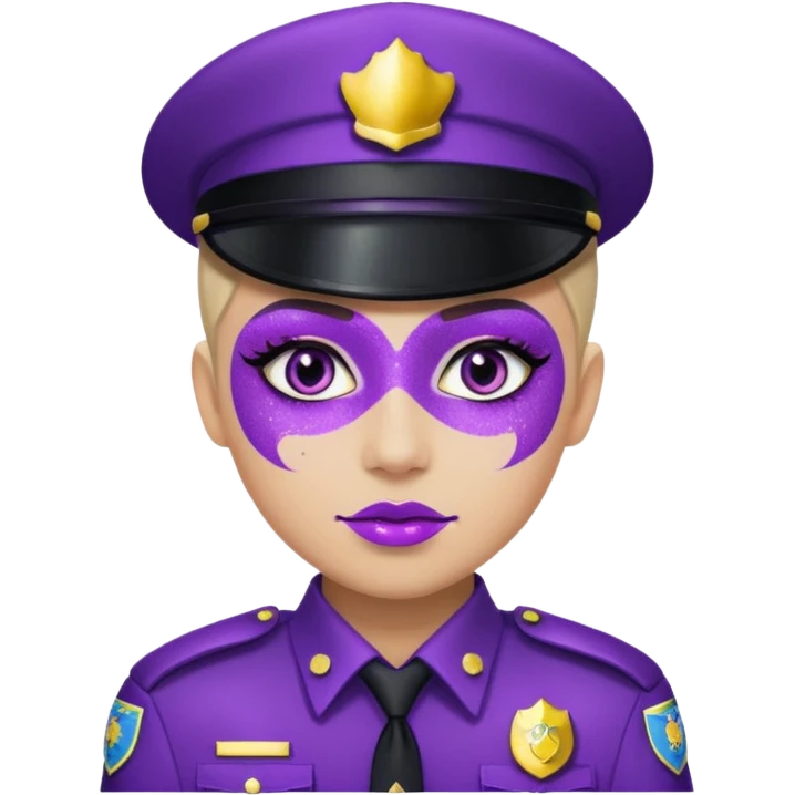 glitter purple officer emoji