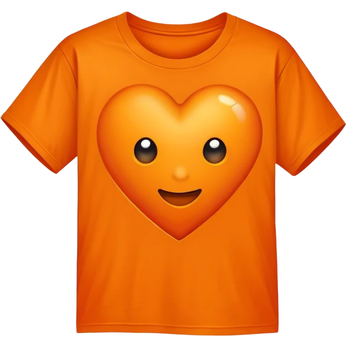 Large orange t with a large orange heart on a 30° angle from the T emoji