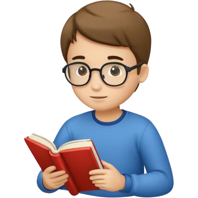 A boy reading book emoji