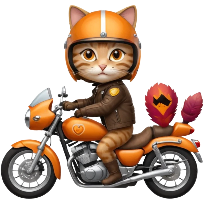 cat riding motorcycle emoji