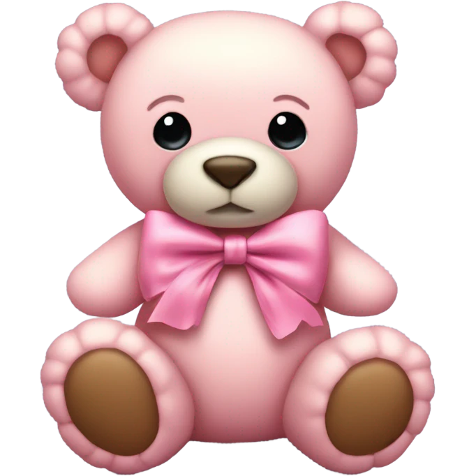 A pink bow and a teddy bear  emoji