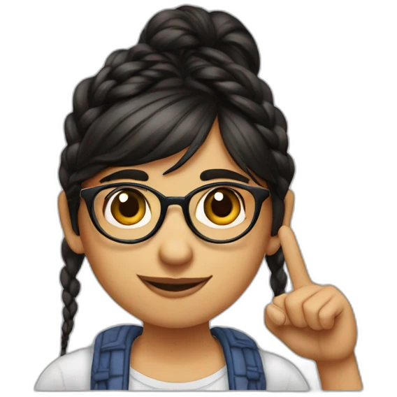 Mia Khalifa with a braid and OK finger emoji