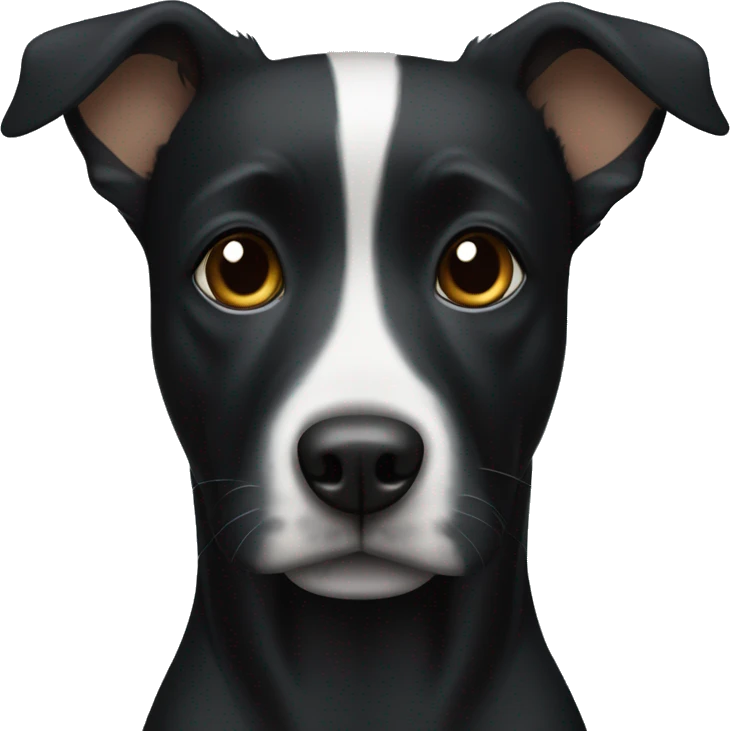 Black dog with white stripe on head  emoji