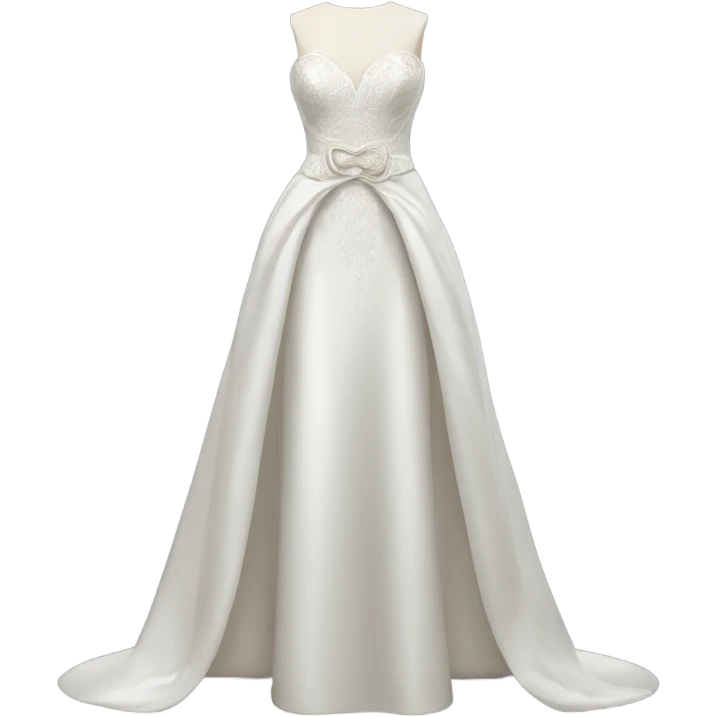 Hyper Realistic ornate 
Minimalistic sheath Wedding dress displays with bow emoji