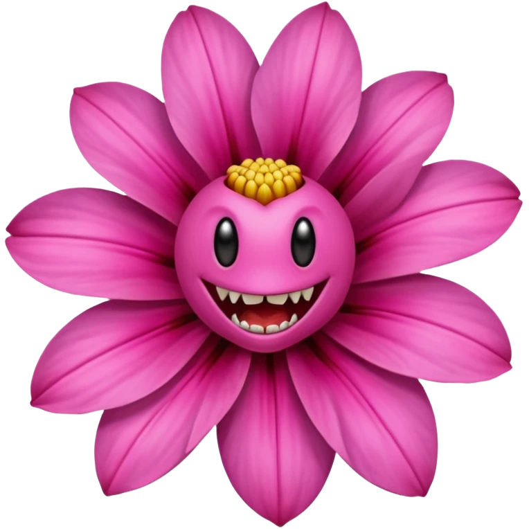  carnivorous pink flower with teeth emoji