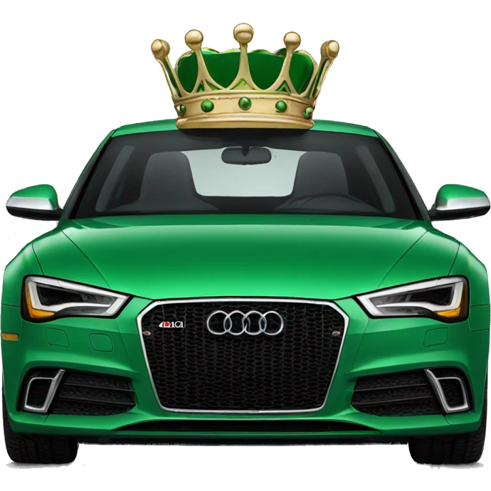 An Audi green with a crown  emoji