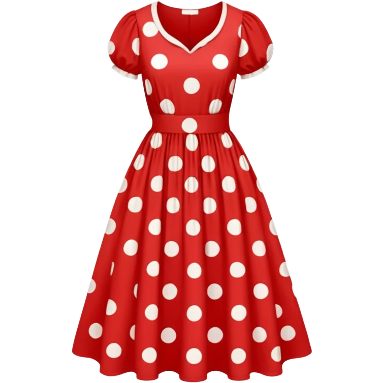 Red and white polka dot dress emoji