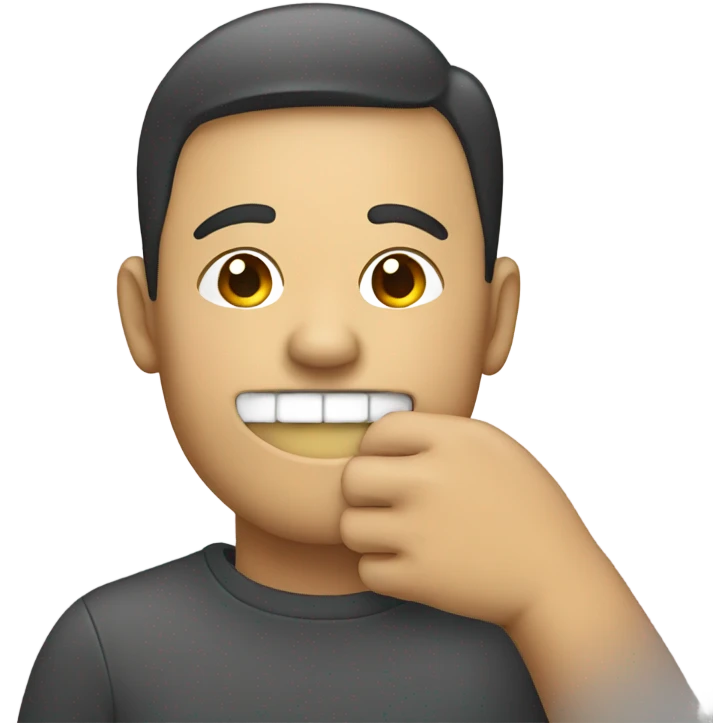 Hand over mouth smiled emoji