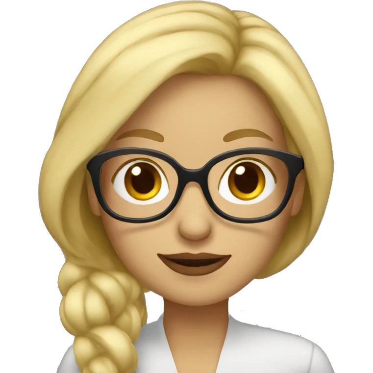 Blonde woman with big glasses  emoji