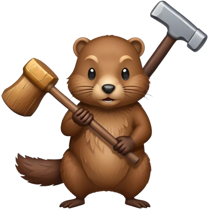 beaver who does building work emoji