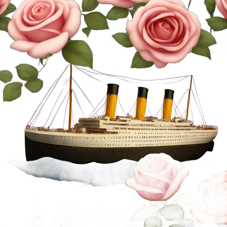 Titanic boat with roses emoji