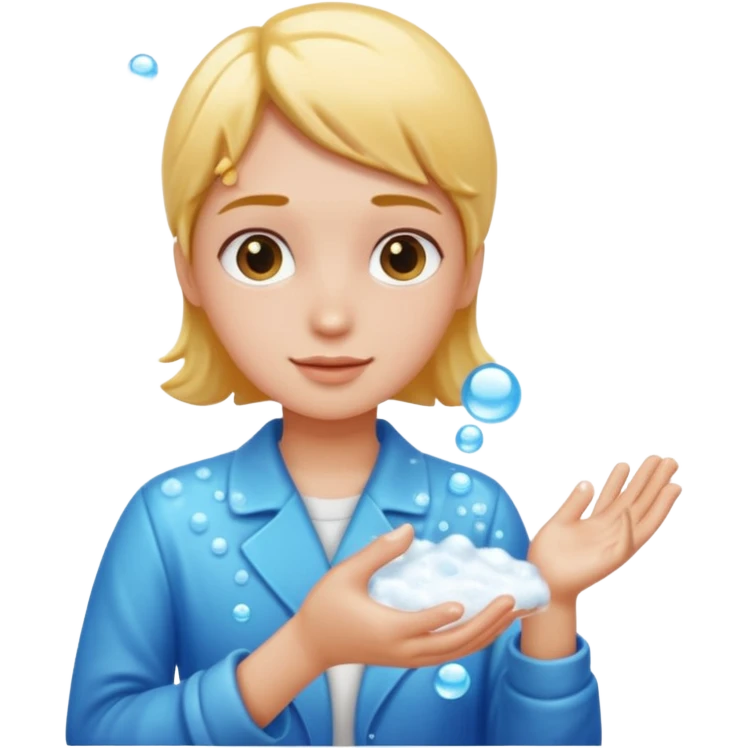 wash hands with soap and eater emoji