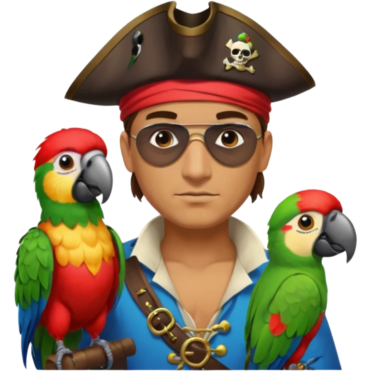 pirate and parrot emoji