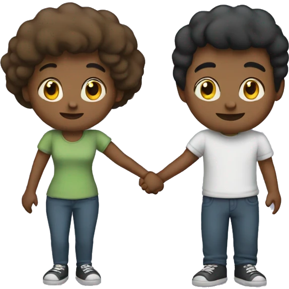 a girl and guy holding hands emoji