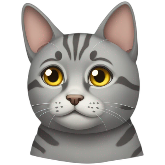 sad grey tabby cat emoji