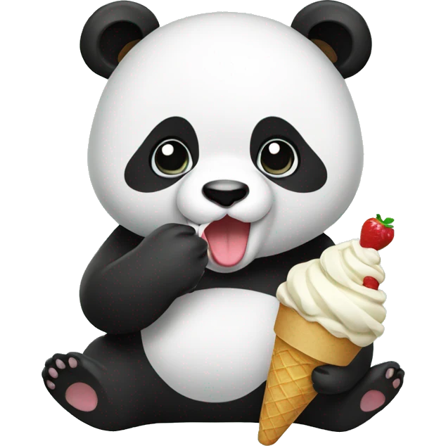 Panda eating ice cream emoji