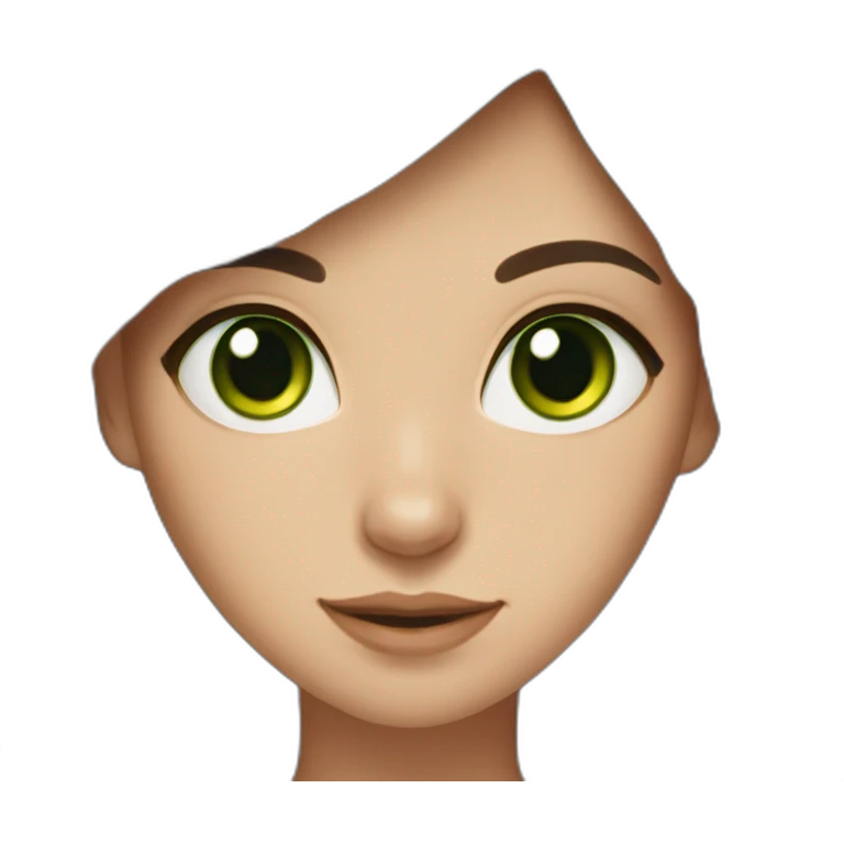 CAT dark Brown hair Green eyes emoji