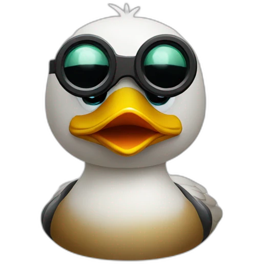 duck wearing binoculars emoji