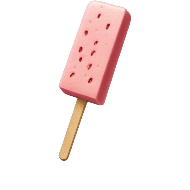 rectangular strawberry ice cream bar on a stick emoji